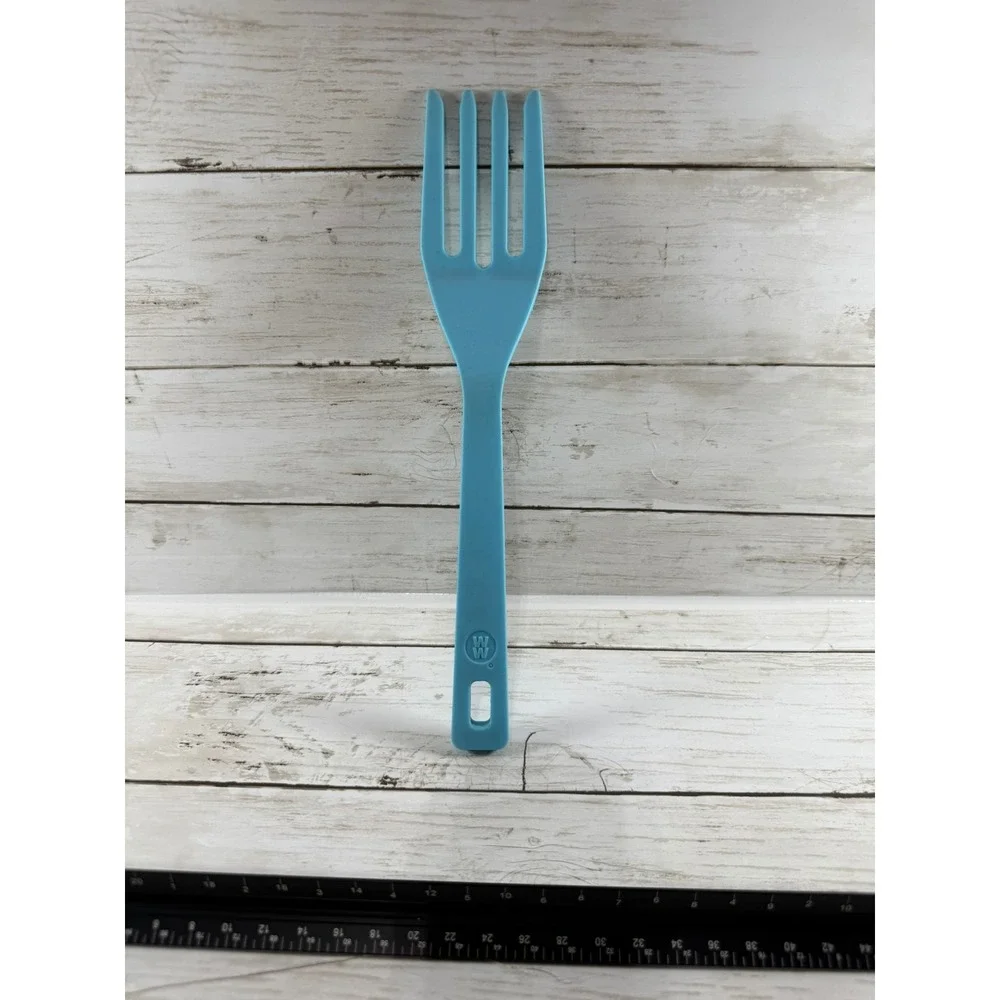 Weight Watchers WW Light Blue Plastic Serving Fork Salad Utensil 10 Inch